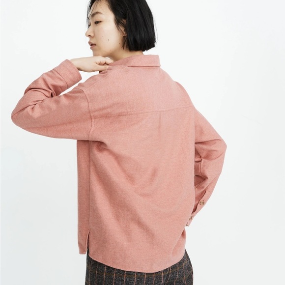Madewell Flannel Button-Up Shirt Jacket Shacket Heather Maple Glow XL - Picture 3 of 13